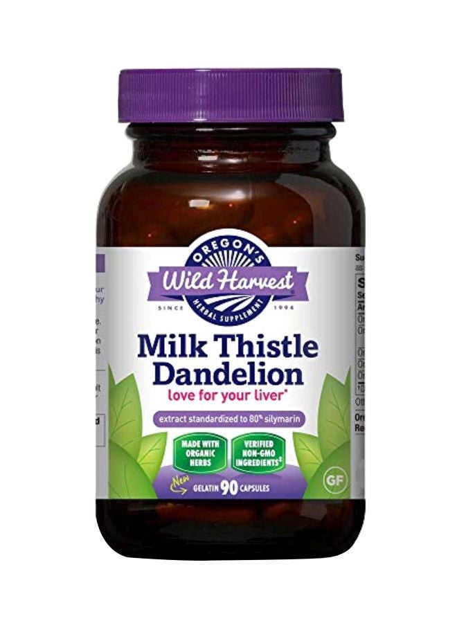 Oregon's Wild Harvest Pack of 3 Milk Thistle Dandelion - 90 Gelatin Capsules  - Image 1