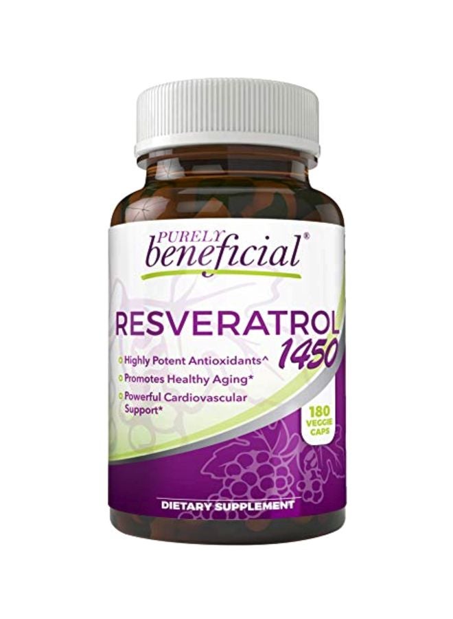 PURELY beneficial Resveratrol 1450 Dietary Supplement - 180 Veggie Capsules 