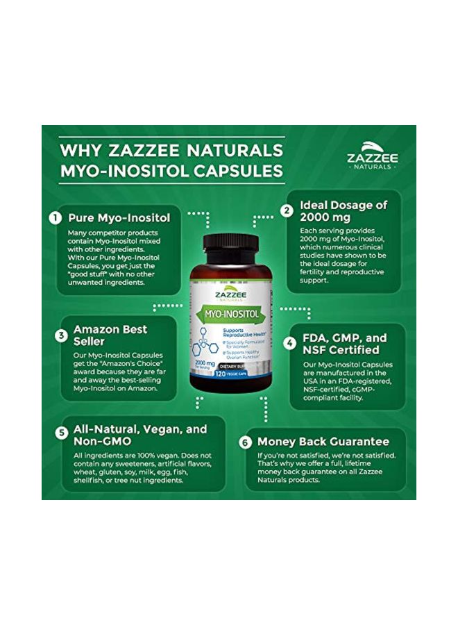 زازي مُكمل غذائي ميو اينوزيتول - 120 كبسولة - Image 2