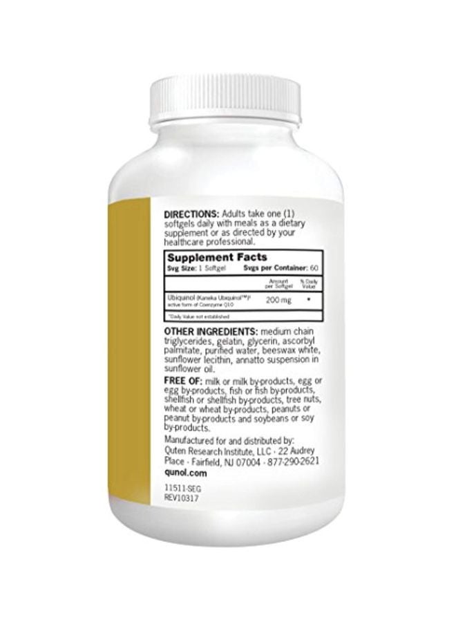 Qunol - Extra Strength Ubiquinol Dietary Supplement 60 Softgels - Image 1