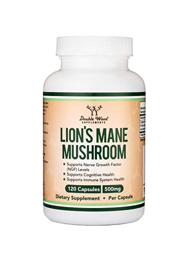 Double Wood Supplements Lions Mane Mushroom Capsules - 120 Count - Image 1