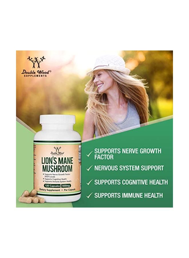 Double Wood Supplements Lions Mane Mushroom Capsules - 120 Count - Image 4
