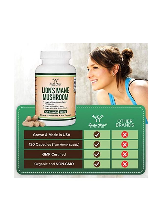 Double Wood Supplements Lions Mane Mushroom Capsules - 120 Count - Image 5