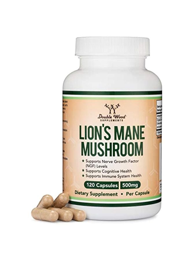 Double Wood Supplements Lions Mane Mushroom Capsules - 120 Count - Image 3
