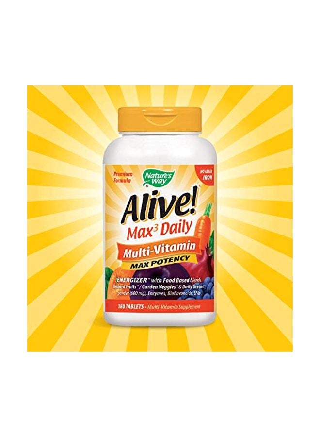 ناتشرز واي مكمل ألايف! ماكس 3 متعدد الفيتامينات للاستخدام اليومي - 180 قرصاً - Image 2