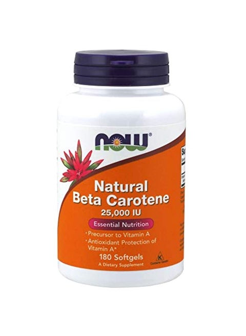 Natural Beta Carotene Dietary Supplement - 180 Softgels