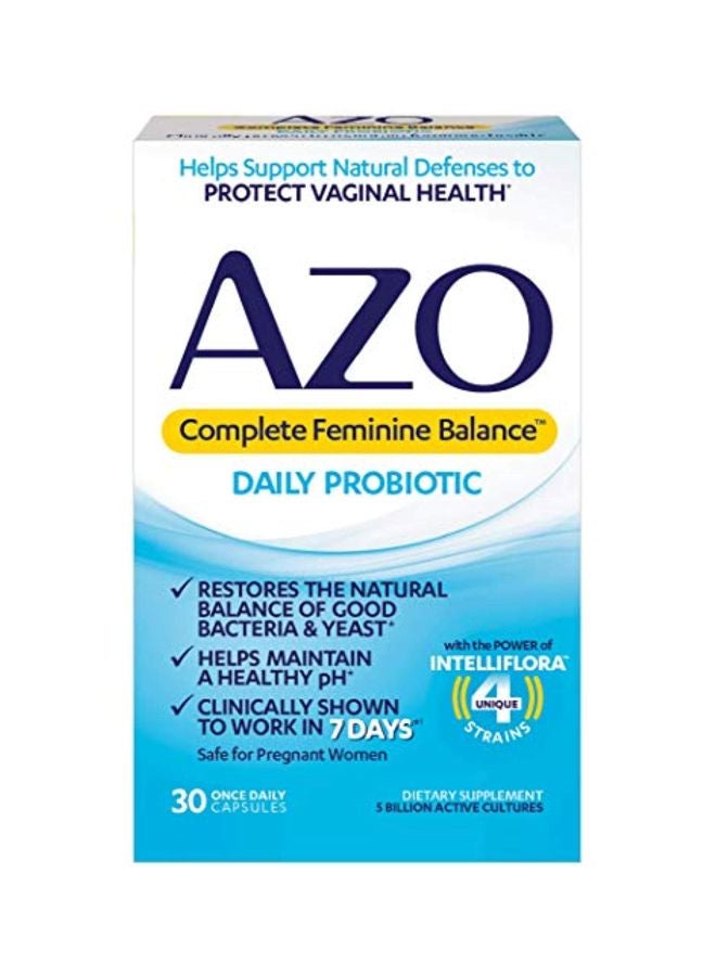 AZO Complete Feminine Balance Dietary Supplement - 30 Capsules - Image 2