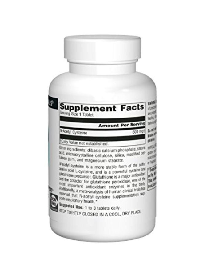 سورس ناتشورالز إن-أسيتيل سيستئين مضاد للأكسدة 600 مجم - 120 قرصاً - Image 2