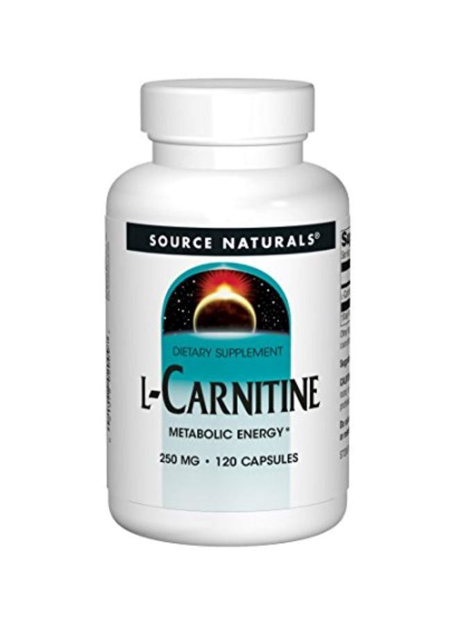 Source Naturals L-Carnitine Dietary Supplement 250mg - 120 Capsules - Image 1