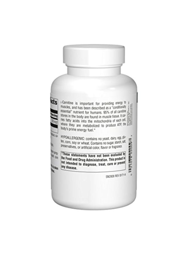 Source Naturals L-Carnitine Dietary Supplement 250mg - 120 Capsules - Image 3