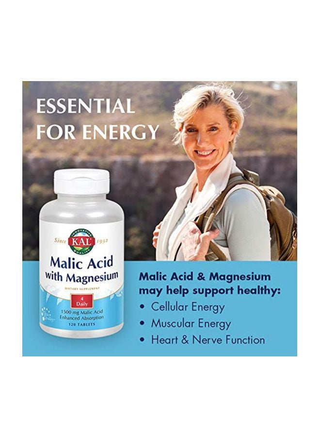 KAL Mallic Acid With Magnesium Dietary Supplement - 120 Tablets - Image 3