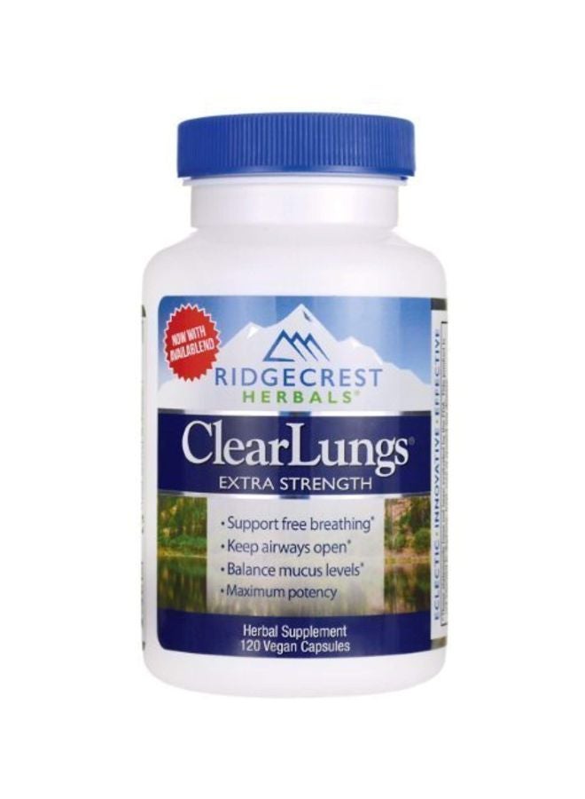 Ridgecrest Herbals - ClearLungs Extra Strength Dietary Supplement - 120 Capsules - Image 1