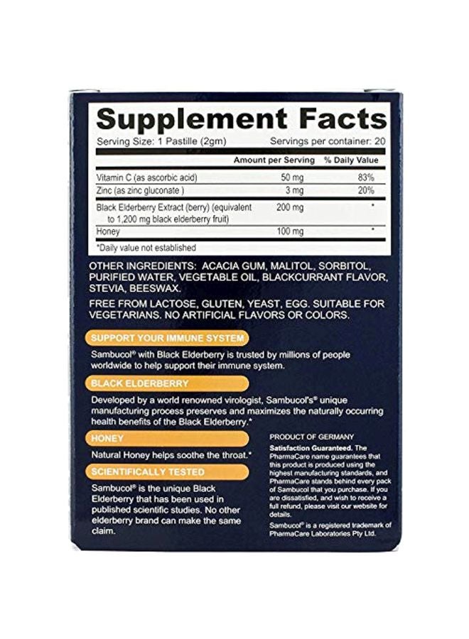 Sambucol Black Elderberry Dietary Supplement - 20 Pastilles  - Image 3