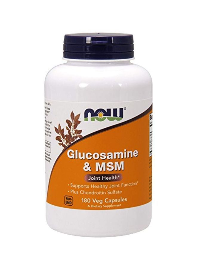 Now Foods Glucosamine And MSM Dietary Supplement - 180 Veg Capsules - Image 1