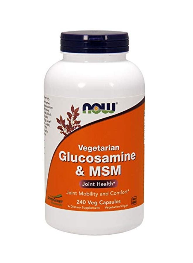Now Foods Glucosamine And MSM Dietary Supplement - 240 Vegetarian Capsules - Image 1