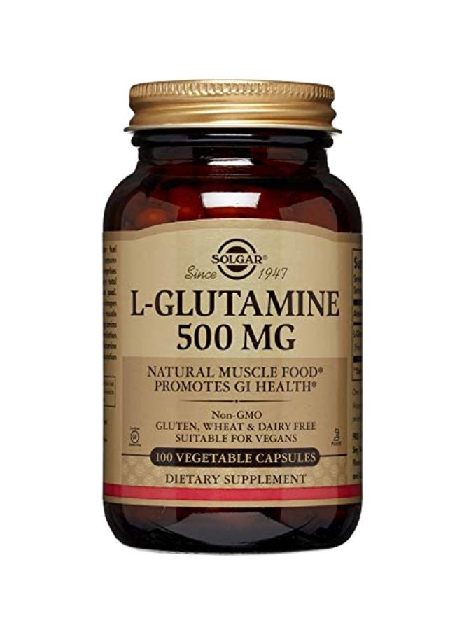 Solgar L-Glutamine 500 mg - 100 Vegetable Capsules - Image 1