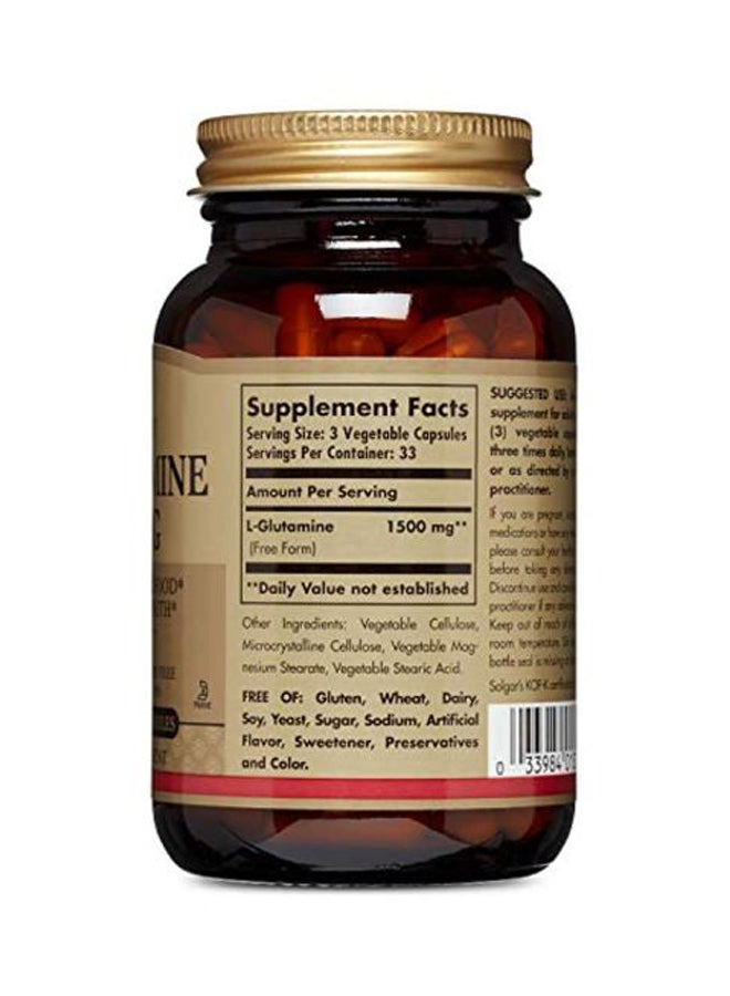 Solgar L-Glutamine 500 mg - 100 Vegetable Capsules - Image 2