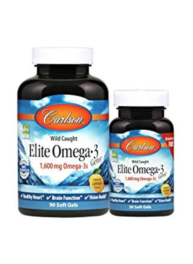 Carlson Pack Of 2 Elite Omega-3 Dietary Supplement - 120 Softgels 