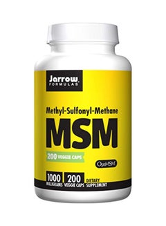 jarrow formulas MSM ( Methyl-Sulfonyl-Methane ) Dietary Supplement 1000mg - 200 Veggie Capsules  - Image 1