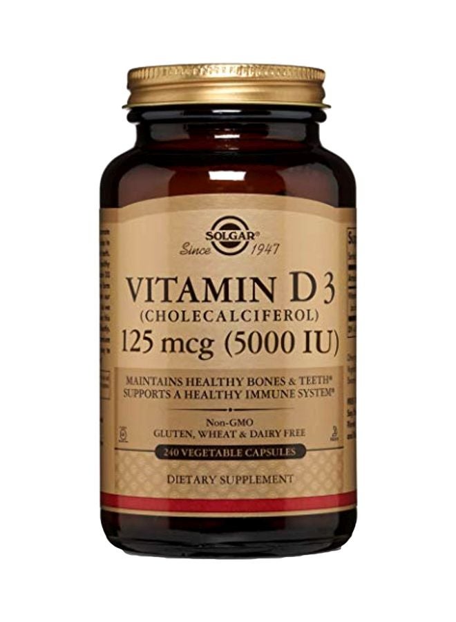 Solgar Vitamin D3 Dietary Supplement - 240 Capsules - Image 1
