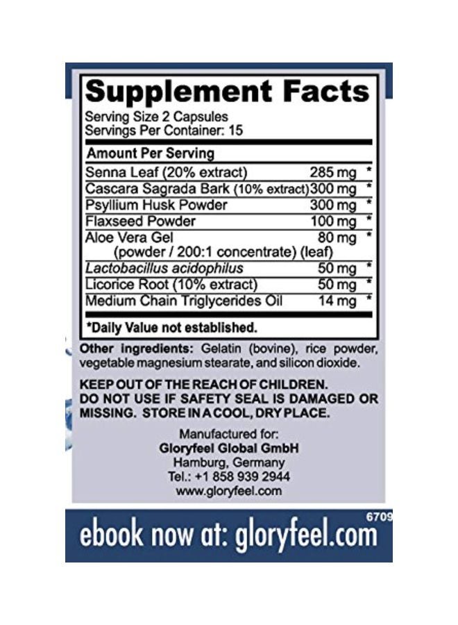Colon Detox Dietary Supplement - 30 Capsules