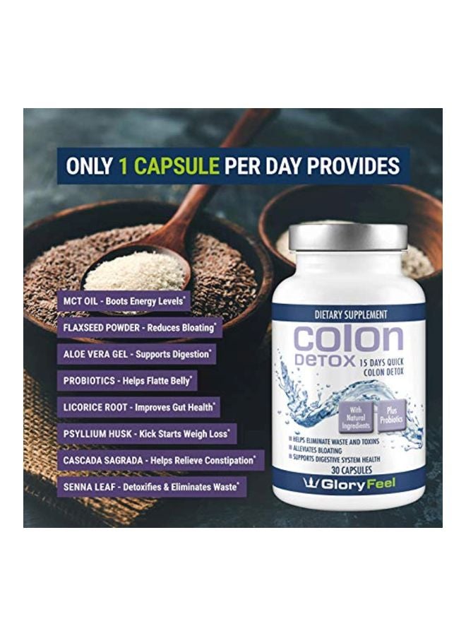 Colon Detox Dietary Supplement - 30 Capsules