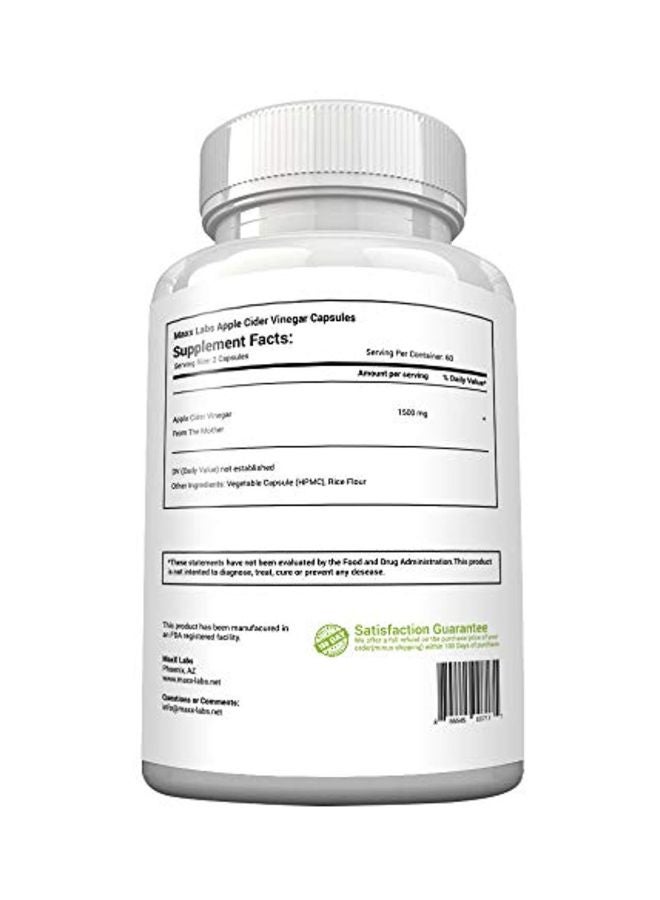 MaxX Labs Apple Cider Vinegar Dietary Supplement - 120 Capsules - Image 3