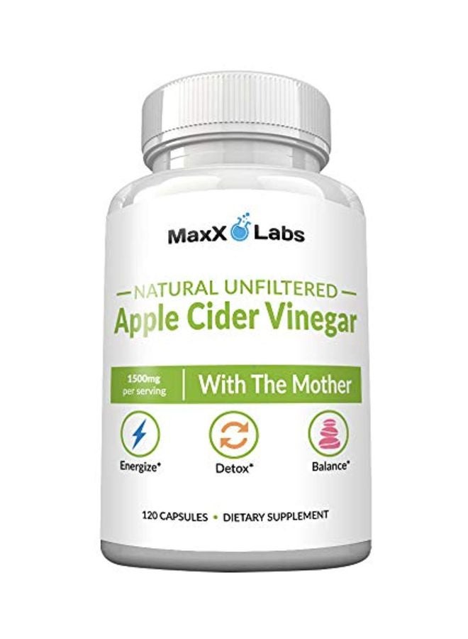 MaxX Labs Apple Cider Vinegar Dietary Supplement - 120 Capsules - Image 1
