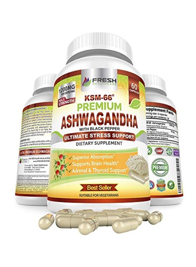 فريش هيلث كير مكمل غذائي أشواغاندا ألتيمت ستريس سابورت 1200 مج - Image 2