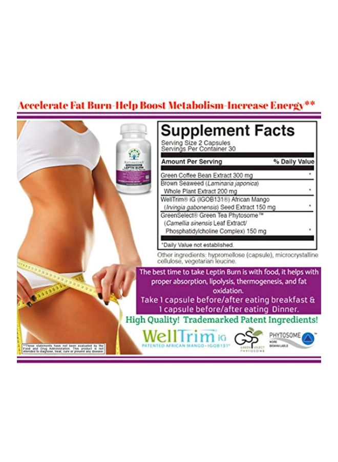 NatureGenX - Leptin Burn Dietary Supplement - 60 Capsules - Image 1