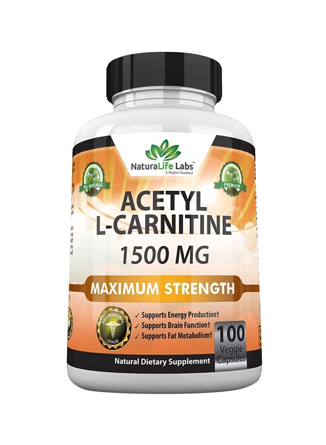 NaturaLife Labs Acetyl L-Carnitine 1500mg - 100 Capsules - Image 1