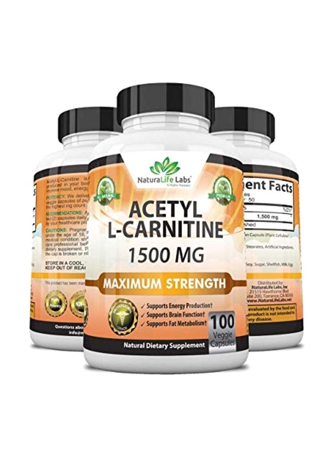 NaturaLife Labs Acetyl L-Carnitine 1500mg - 100 Capsules - Image 4