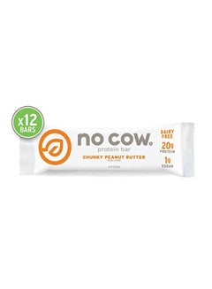 No Cow Pack Of 12 Chunky Peanut Butter Bar  - Image 2
