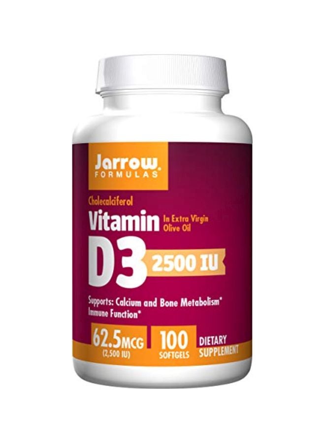 جارو فورملاز مكمل غذائي بفيتامين D3 يحتوي على 2500 وحدة دولية - 100 كبسولة هلامية - Image 1