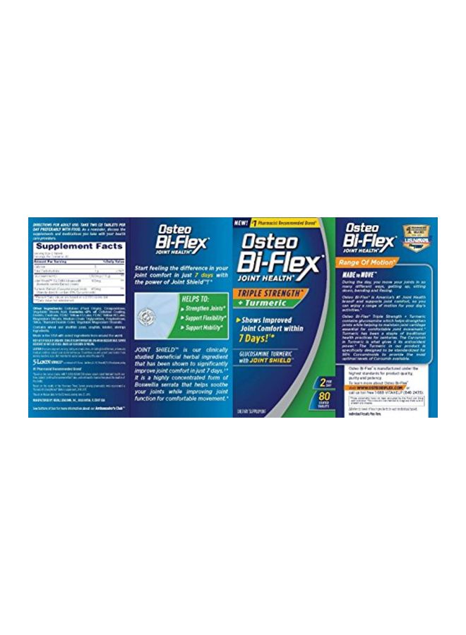 Osteo Bi-Flex Triple Strength Turmeric Dietary Supplement -80 Tablets - Image 2