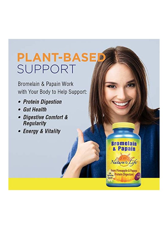 Nature's Life - Bromelain And Papain Digestive Supplement - 250 Vegetarian Capsules - Image 1