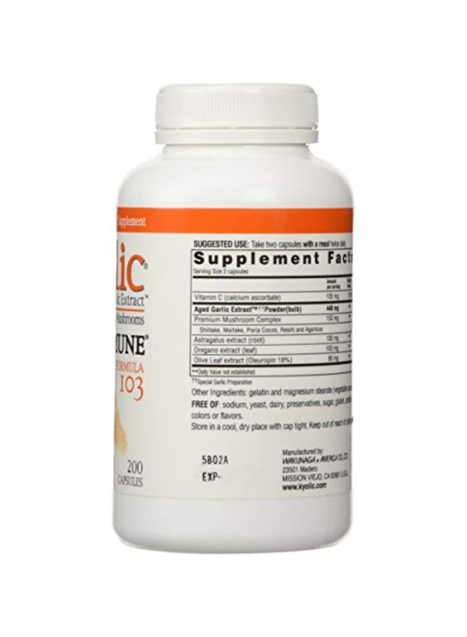 kyolic Immune Formula 103 Dietary Supplement - 200 Capsules - Image 2