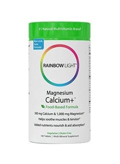 Rainbow Light Magnesium Calcium + Dietary Supplement 500mg - 180 ...