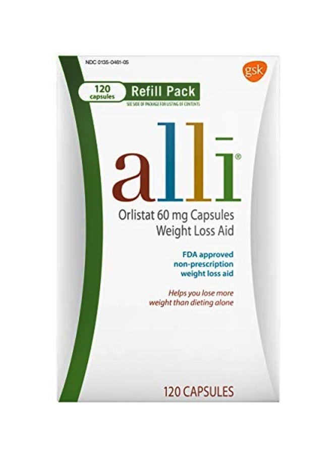 alli Orlistat 60 mg Weight Loss Aid Supplement - 120 Capsules