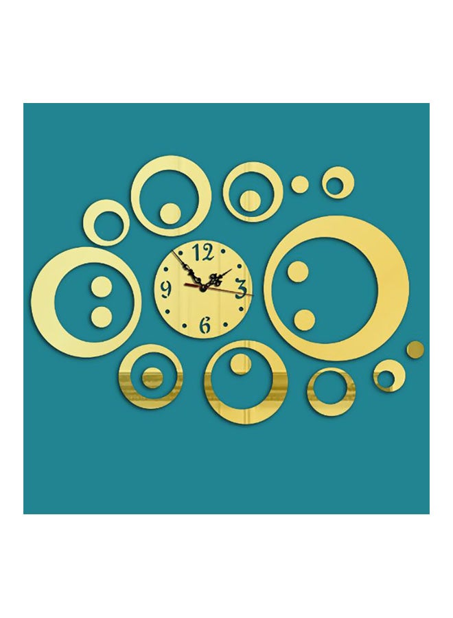 ملصق جداري مبتكر للديكور تلصقه بنفسك مصنوع من الأكريليك بتصميم ساعة ثلاثية الأبعاد clock-XSQ أزرقذهبي One Size
