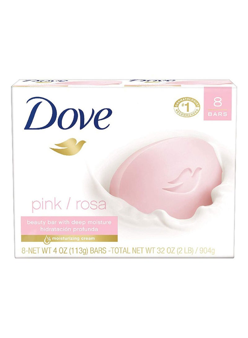 Dove 8-Piece Deep Moisturizing Beauty Bar Soap Set Pink - Image 1