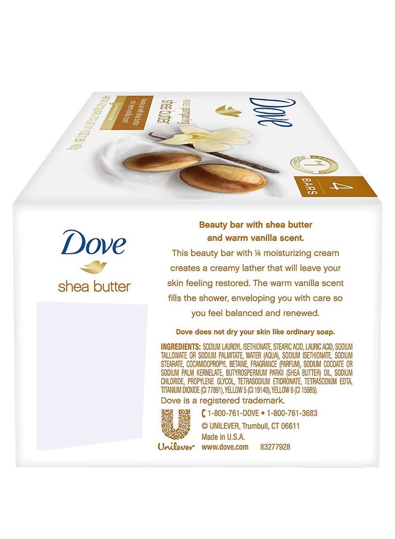 DOVE BAR Pack Of 4 Shea Butter Purely Pampering Beauty Bar White - Image 2
