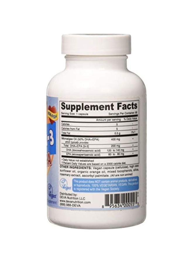 Deva Nutrition Vegan DHA-EPA Dietary Supplement - 90 Capsules - Image 3