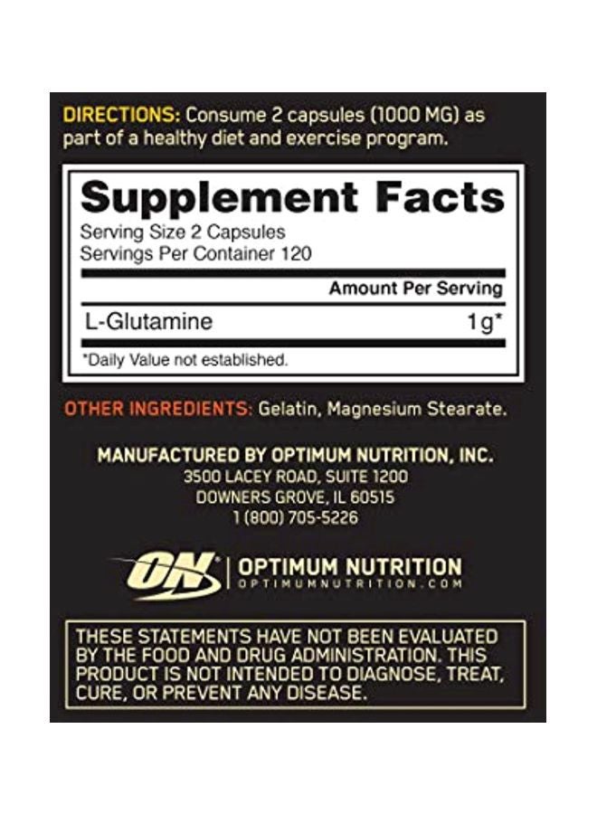 Optimum Nutrition Glutamine Dietary Supplement - Unflavoured - 240 Capsules  - Image 4
