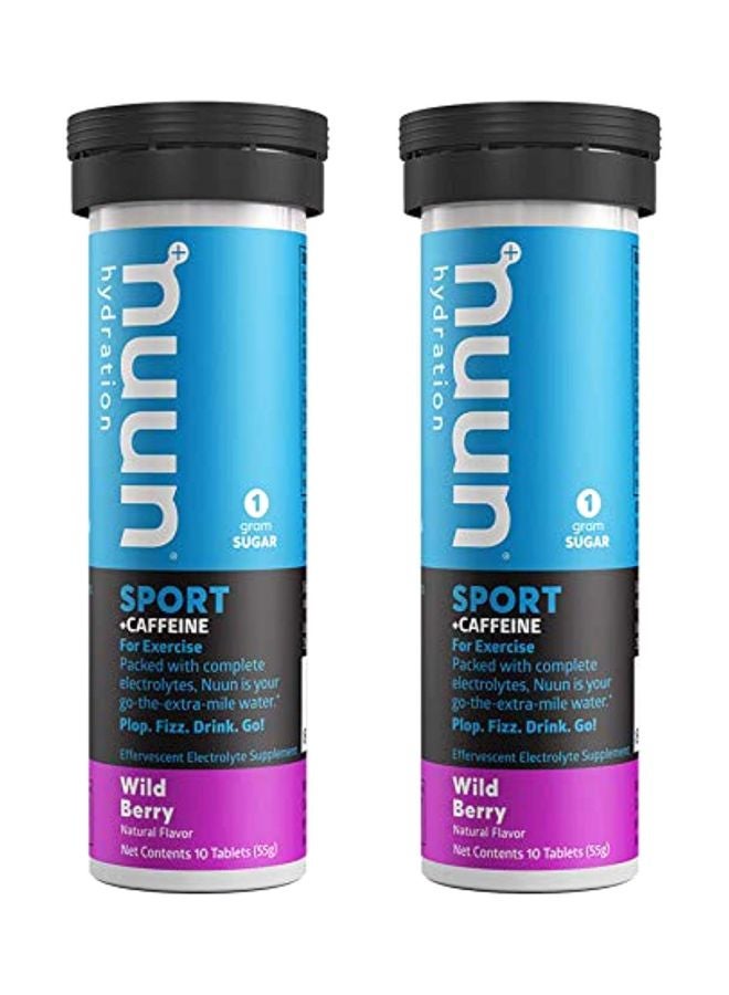 نون Pack Of 2 Electrolyte +Caffeine Supplement - Wild Berry Flavored Drink - 10 Tablets - Image 1