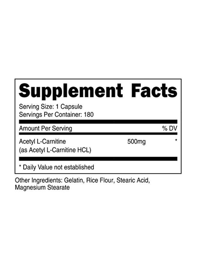 Nutricost - Acetyl L-Carnitine Dietary Supplement 500mg - 180 Capsules - Image 1