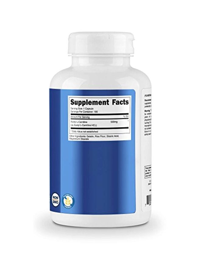 Nutricost - Acetyl L-Carnitine Dietary Supplement 500mg - 180 Capsules - Image 1
