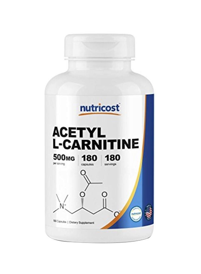Nutricost - Acetyl L-Carnitine Dietary Supplement 500mg - 180 Capsules - Image 1