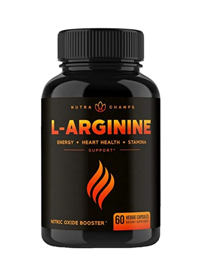 NutraChamps - L-Arginine Nitric Oxide Supplement 1500 mg - 60 Veg Capsules - Image 1