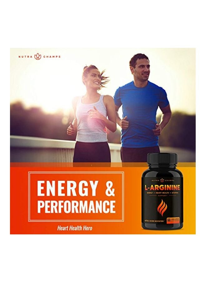 NutraChamps - L-Arginine Nitric Oxide Supplement 1500 mg - 60 Veg Capsules - Image 1